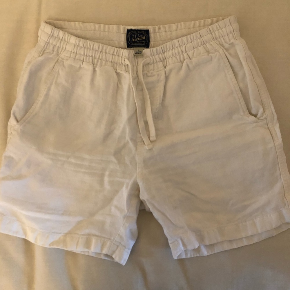 J Crew White Linen Shorts
